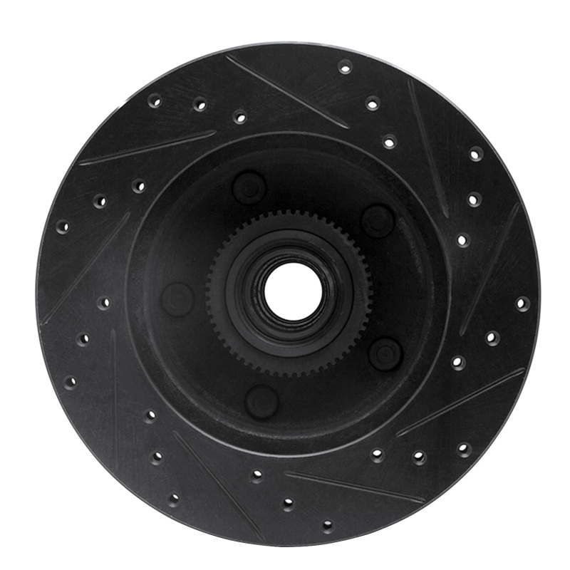 Ford E-150 Econoline Brake Rotor (1) - Front Left - R1 Concepts - Drilled & Slotted - Black - `94-`03